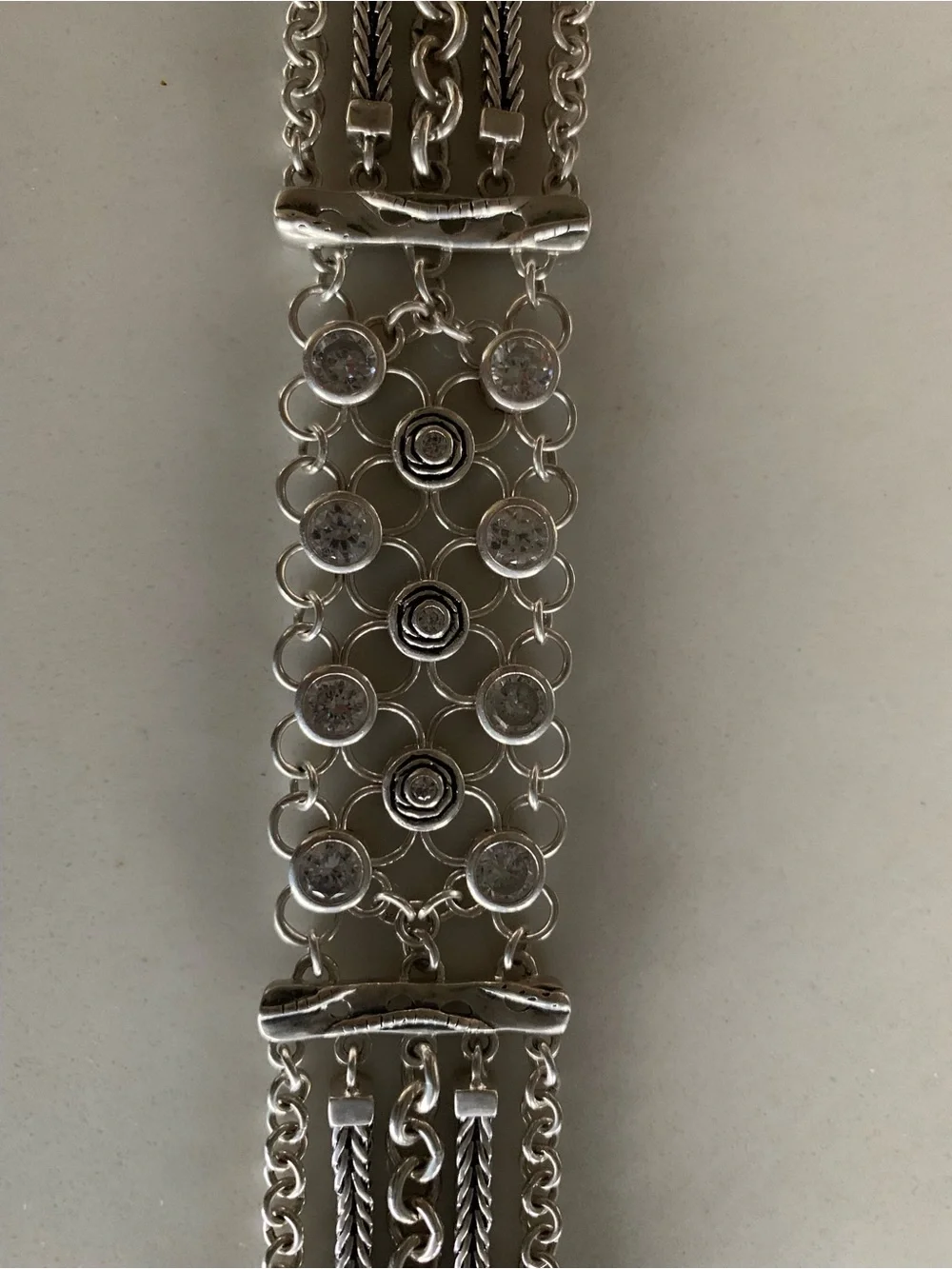 Silpada B2711 “Cavalier” .925 Sterling Silver and Zirconia Bracelet